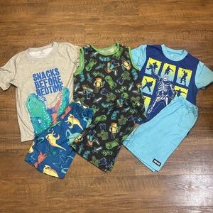 Boys Pajama Set Bundle Dinosaur Minecraft Fortnite Shorts